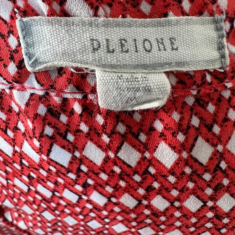 Pleione Sleeveless Faux Wrap Blouse Red Black Women’s size medium - Picture 6 of 8